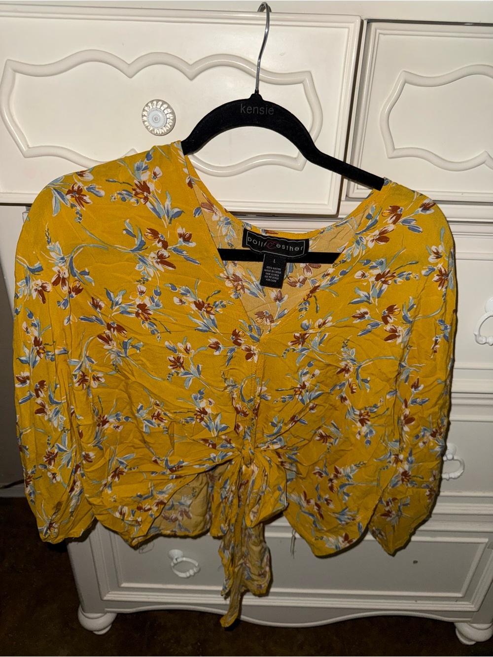 Parker Mustard Floral Tie-Front Blouse